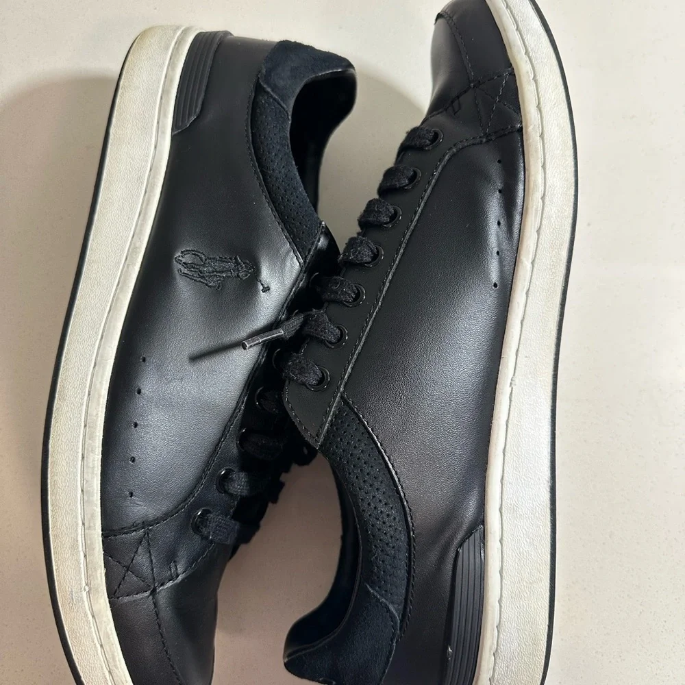 Polo by Ralph Lauren Men's Black Leather Sneakers